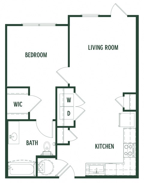 Dogwood Floorplan with 685 Sq. Ft. at Arcadia Decatur, Decatur, GA